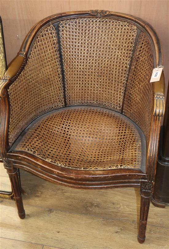 A caned Bergere tub chair